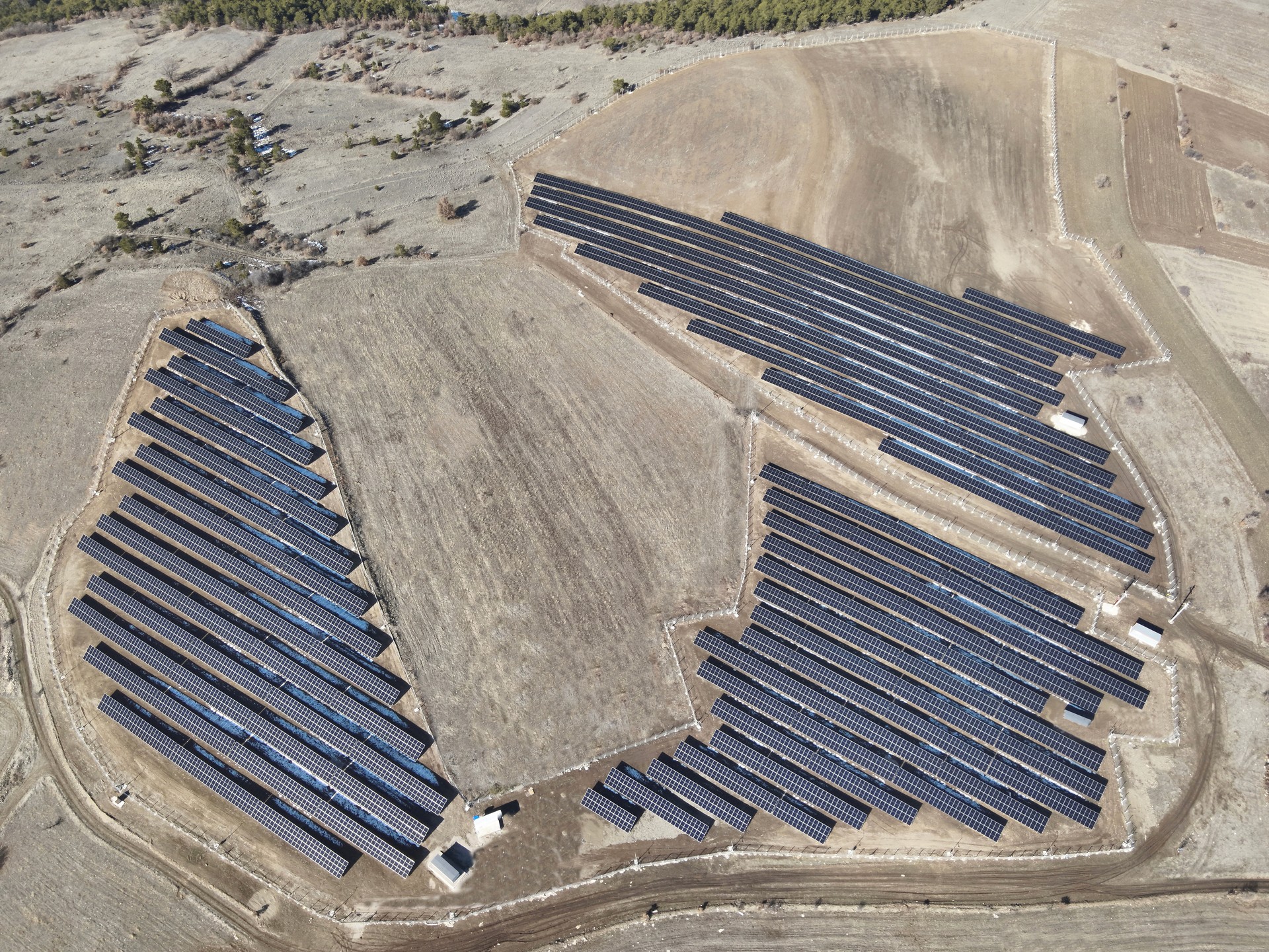 Aerial view of Karatay Solar Power Plant.