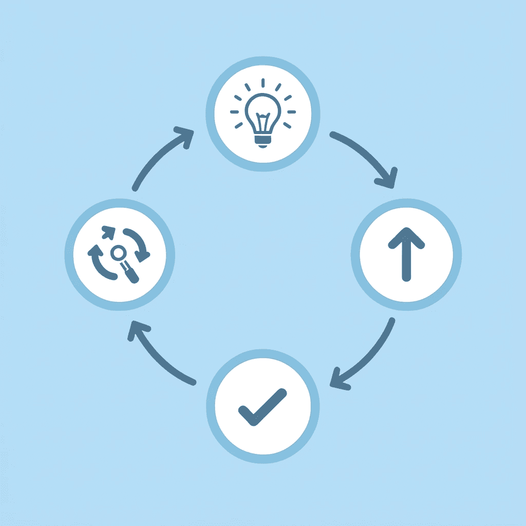 Circular cycle diagram demonstrating how growth in one learning area supports advancement in others, creating a multiplier effect