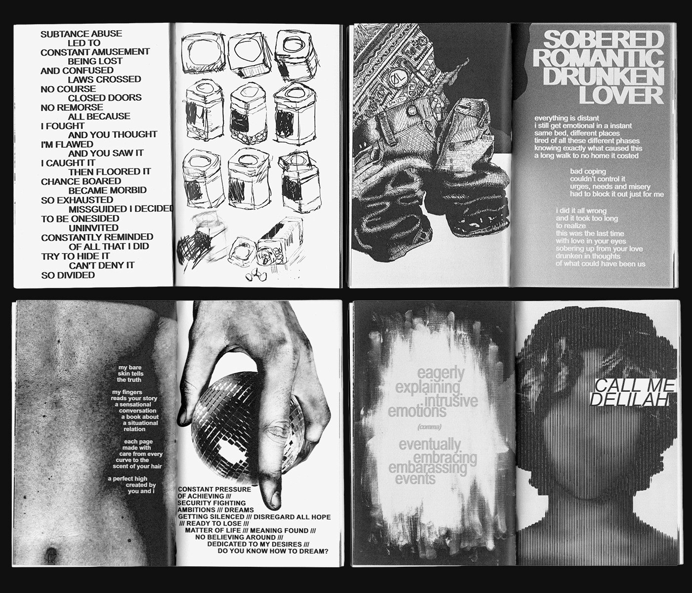 Flawed Monologue — zine detail, printed matter by Kjære Niko