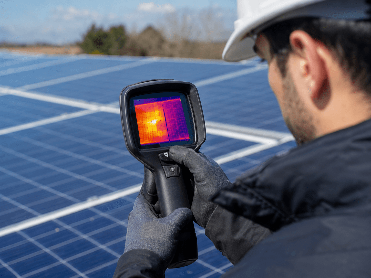 Inspection thermographique d’un panneau photovoltaïque avec une caméra thermique professionnelle