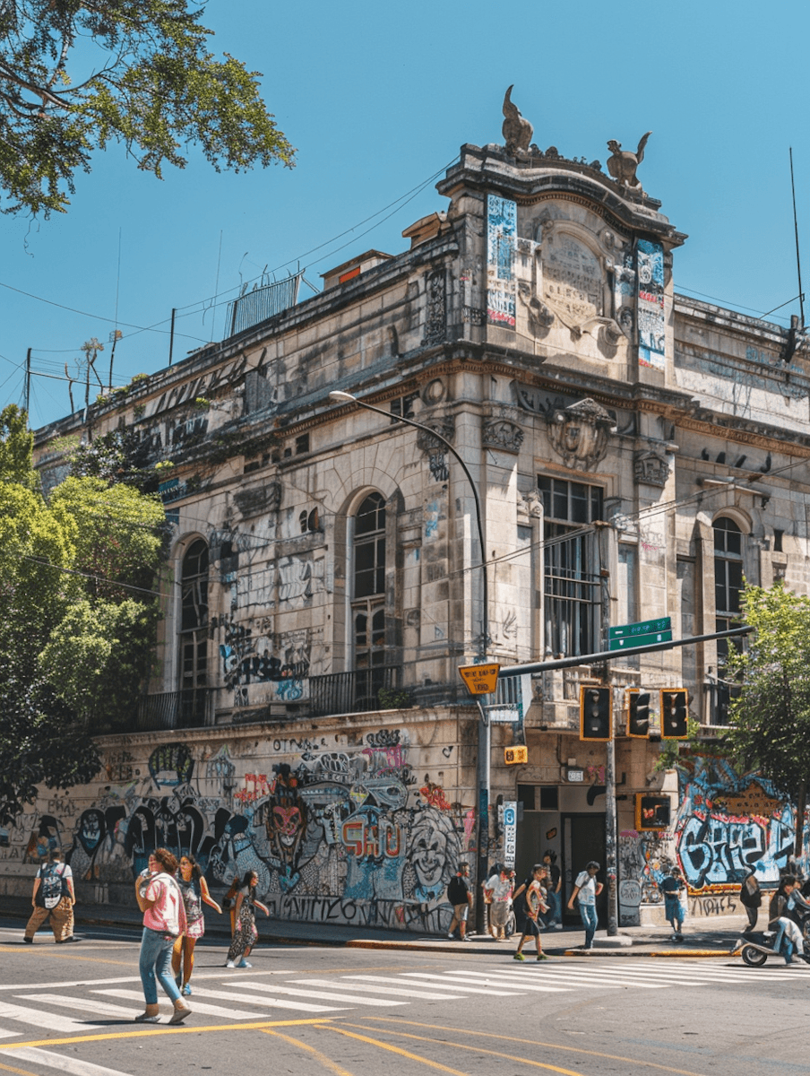 a street sign in front of a building