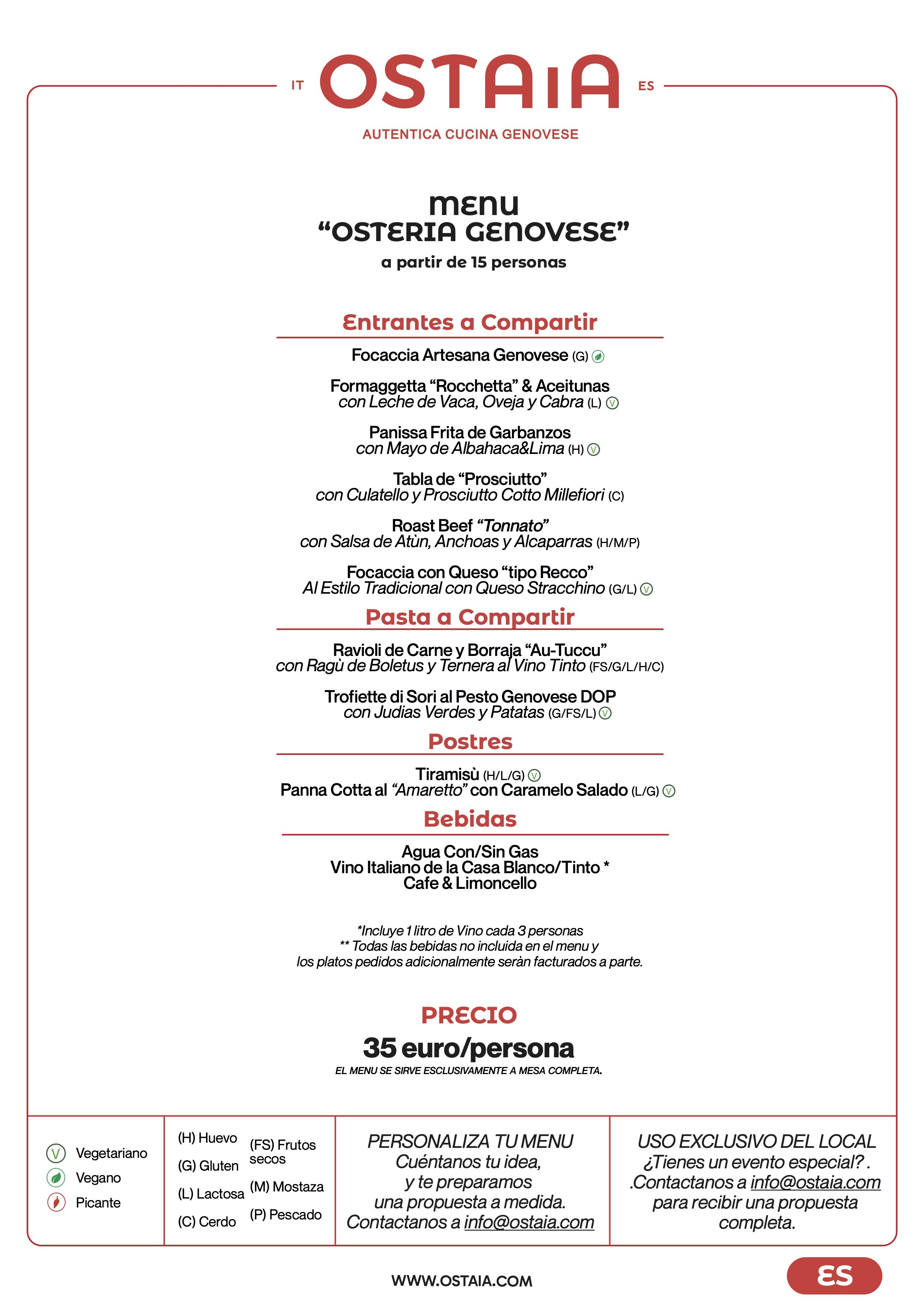 Menu Grupo Ostaia