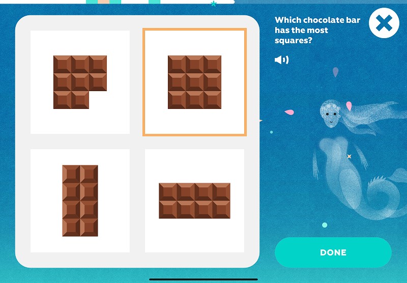 Area of rectangle: find the chocolate bar made of the most squares