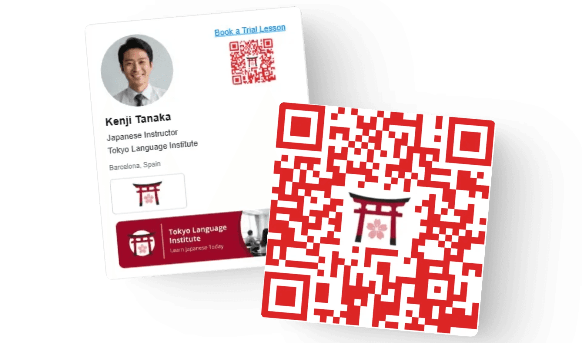 Professional email signature and QR code to share your personal about me page anywhere.
