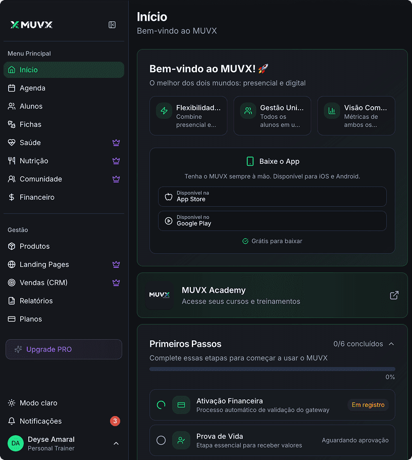 Clario dashboard showing balance, daily spending limit, savings plans, and real-time expense tracking in a modern interface.