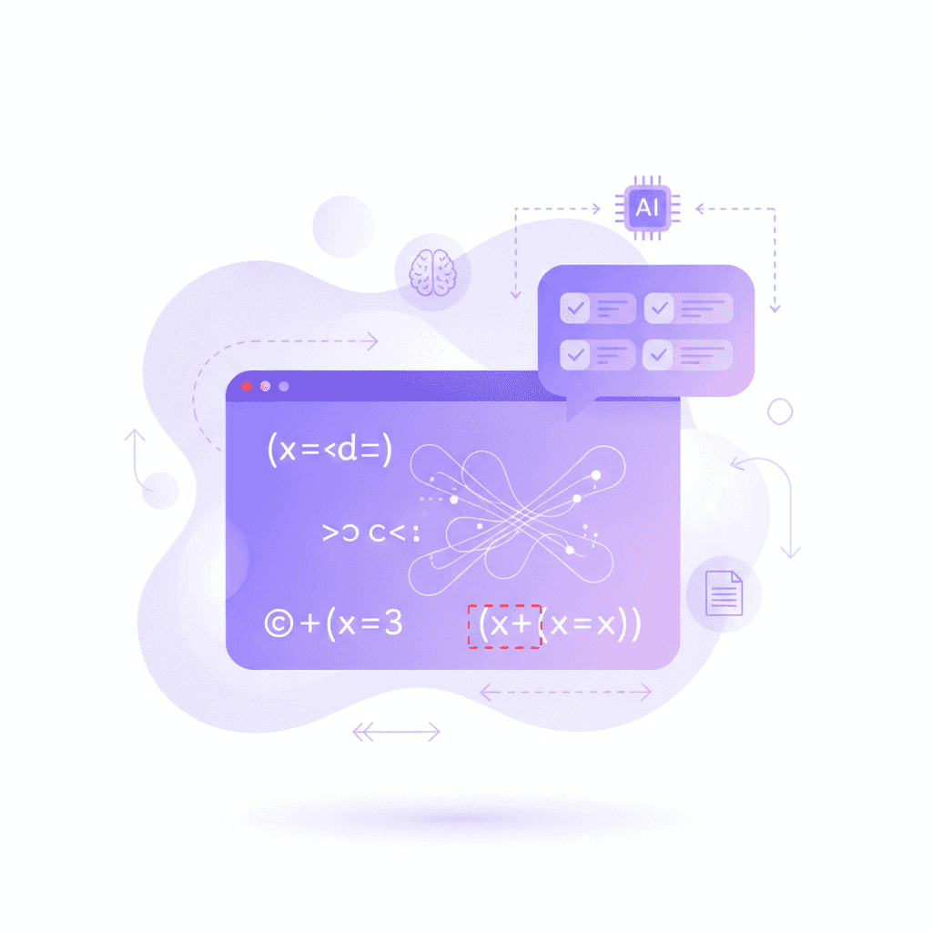 A close-up of a digital canvas showing a math or science problem being worked out, with an AI tutor chat bubble providing a specific, step-by-step correction to a mistake.