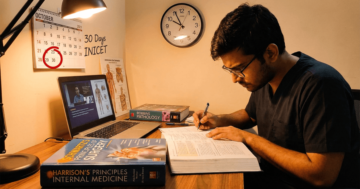 Cover: Last 30 Days of INICET Preparation: High-Yield Strategy, Revision Plan and Topper Tips