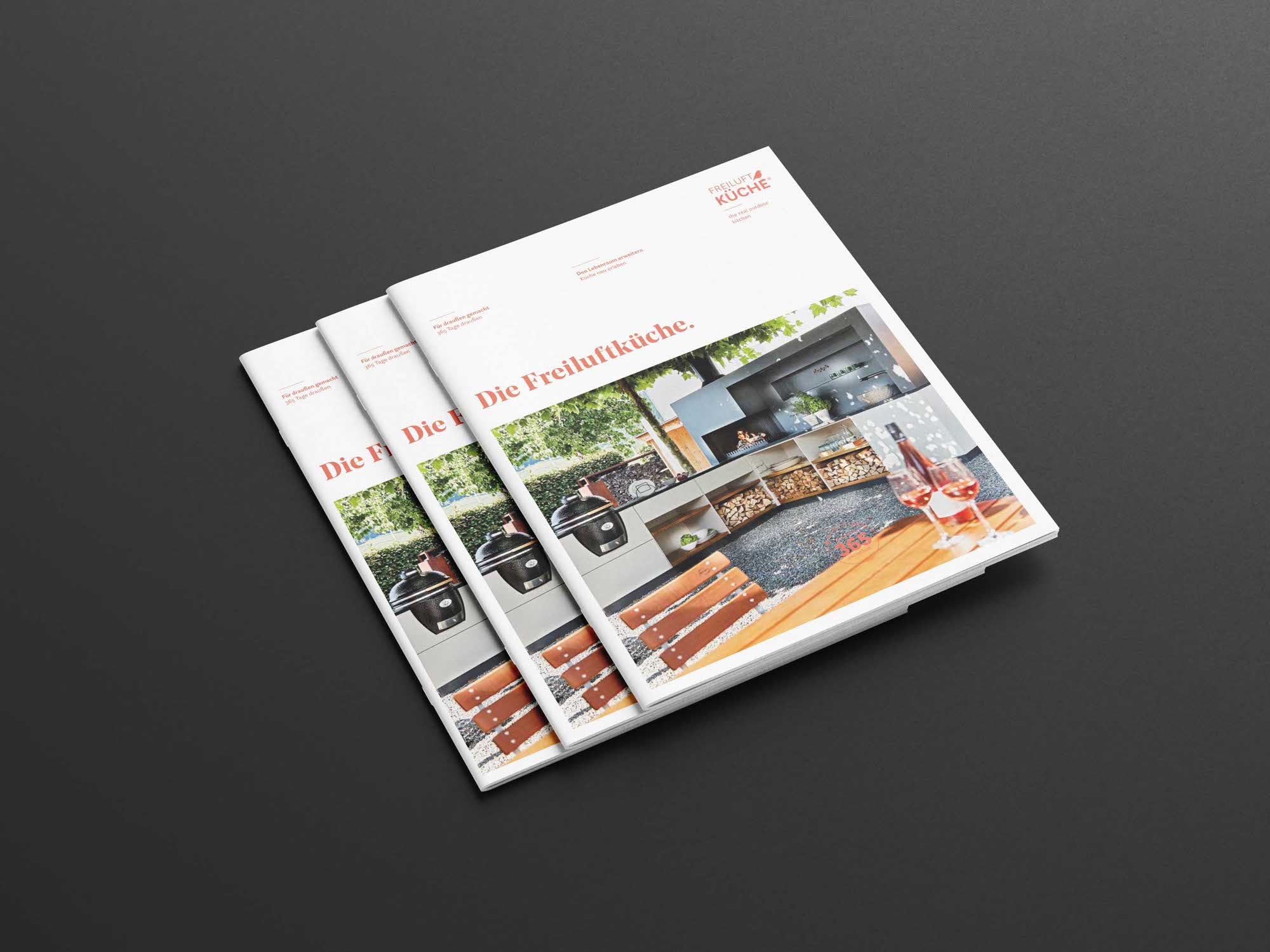 Broschürencover der Freiluftküche – Outdoor-Küchendesign im architektonischen Stil