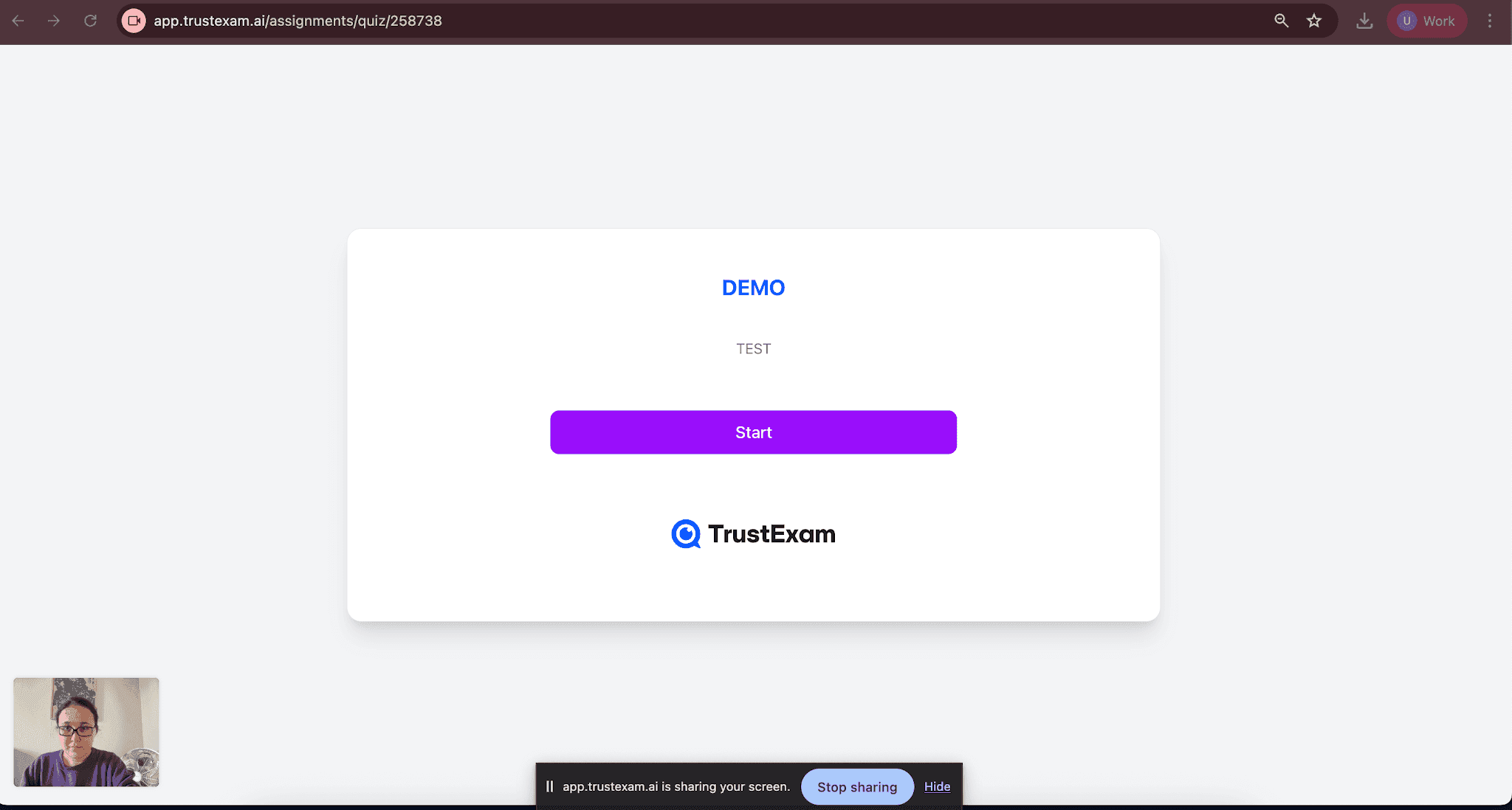 Starting and Finishing your test — screenshot 16