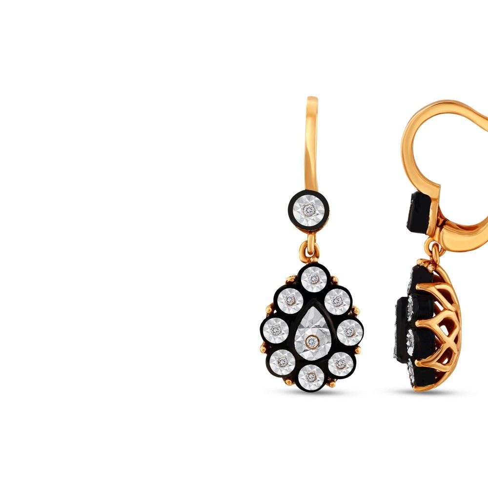 0.07 Karat Elmas Fantezi Küpe 8 Ayar Pembe Altın