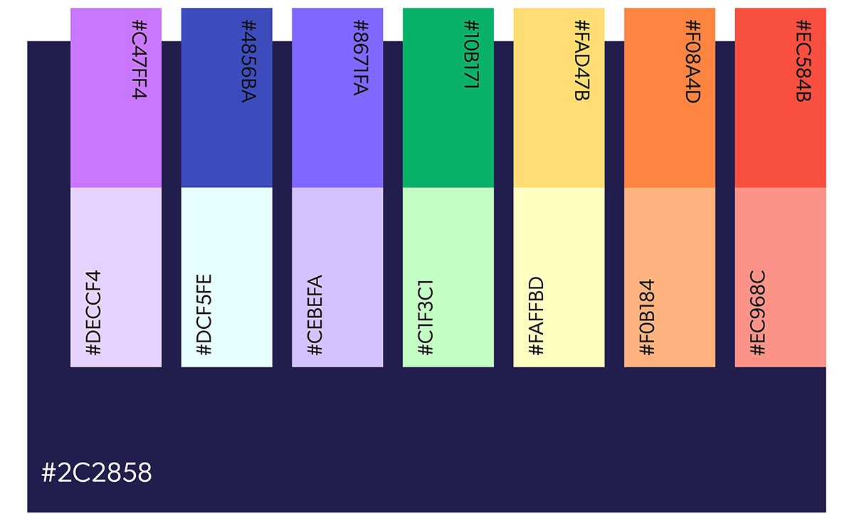 Colours used to create the infographic