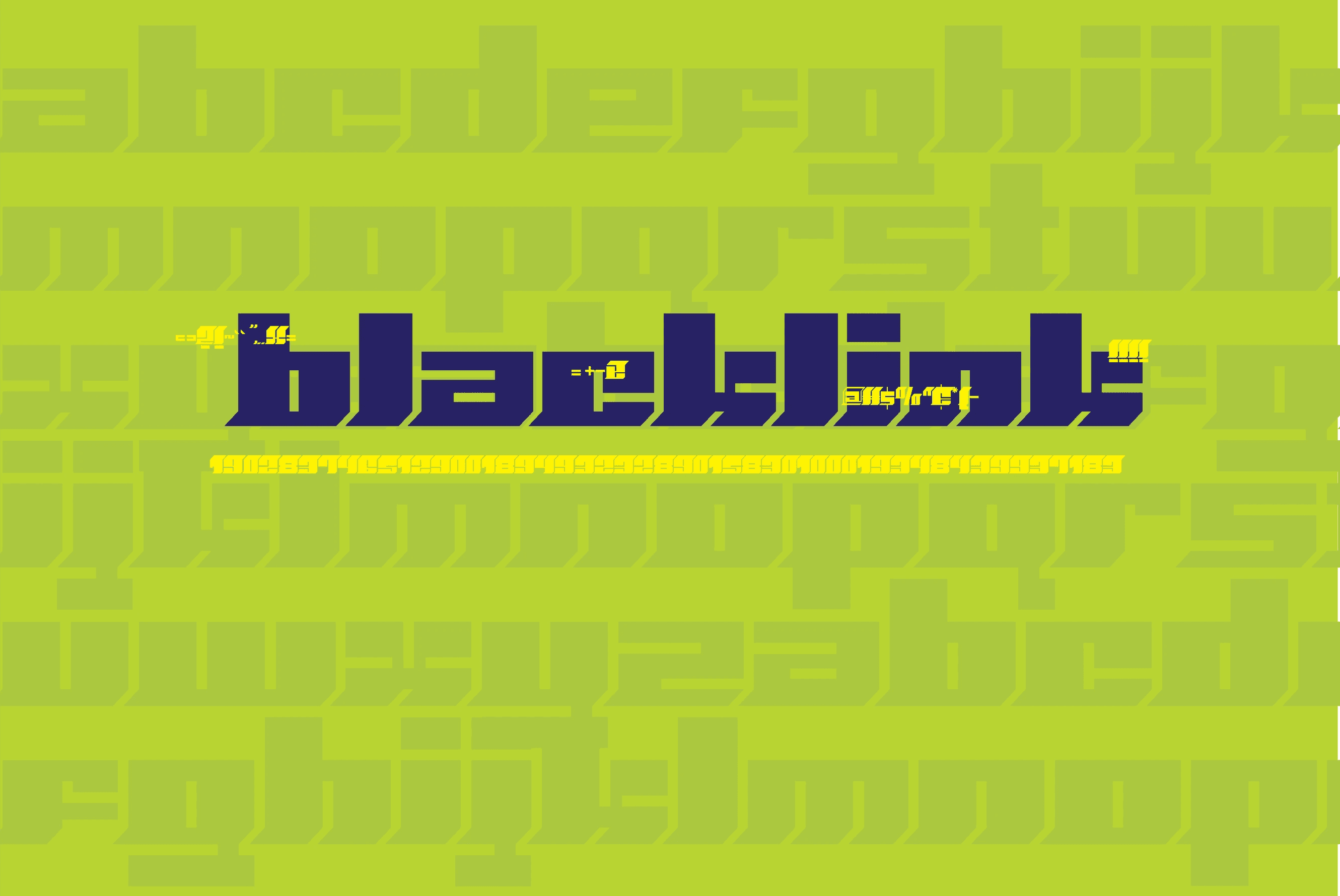 The word "blacklink" typed out in a geometric display typeface on a green background.