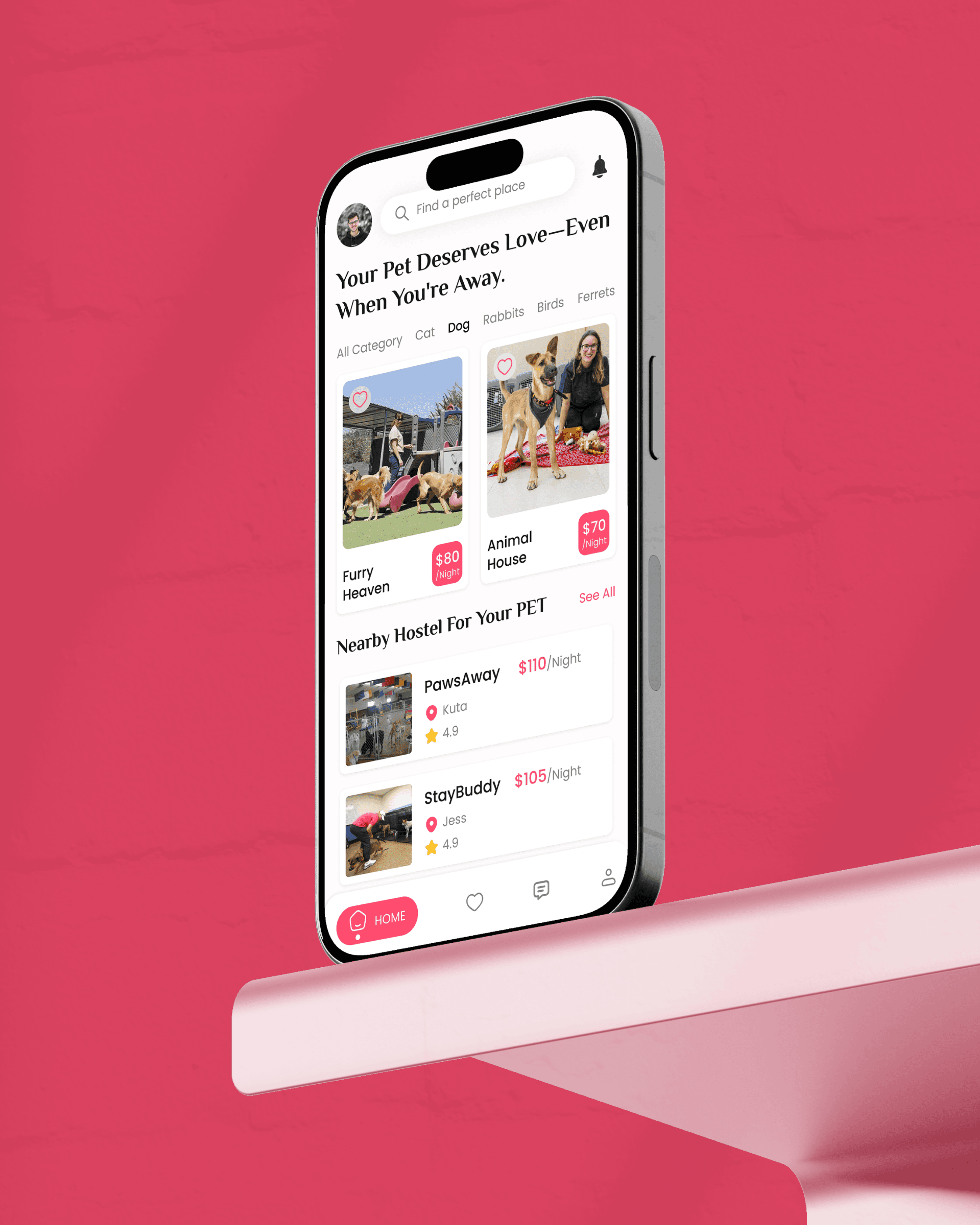 petcare mobile app ui/ux design