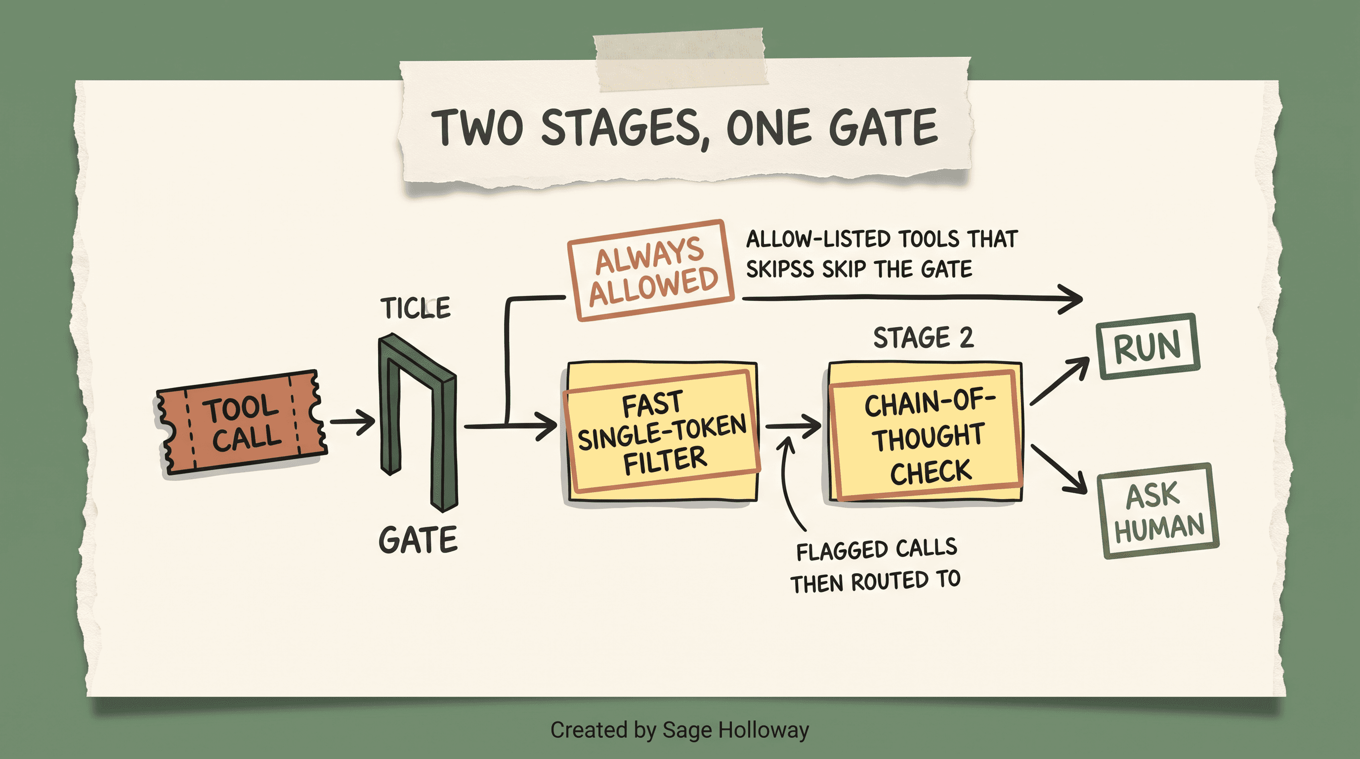 Diagram of the Claude Code auto mode two-stage classifier pipeline for tool call approval