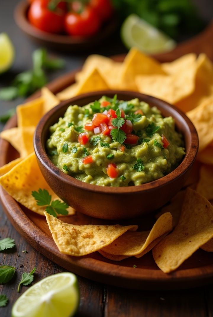 Fresh Guacamole and Chips from Pasta 9 Toronto served with creamy guacamole and crisp tortilla chips.