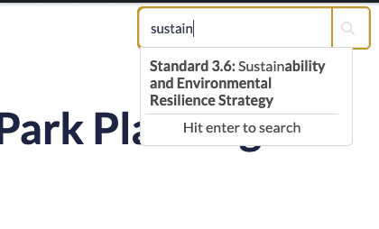 screenshot of search function
