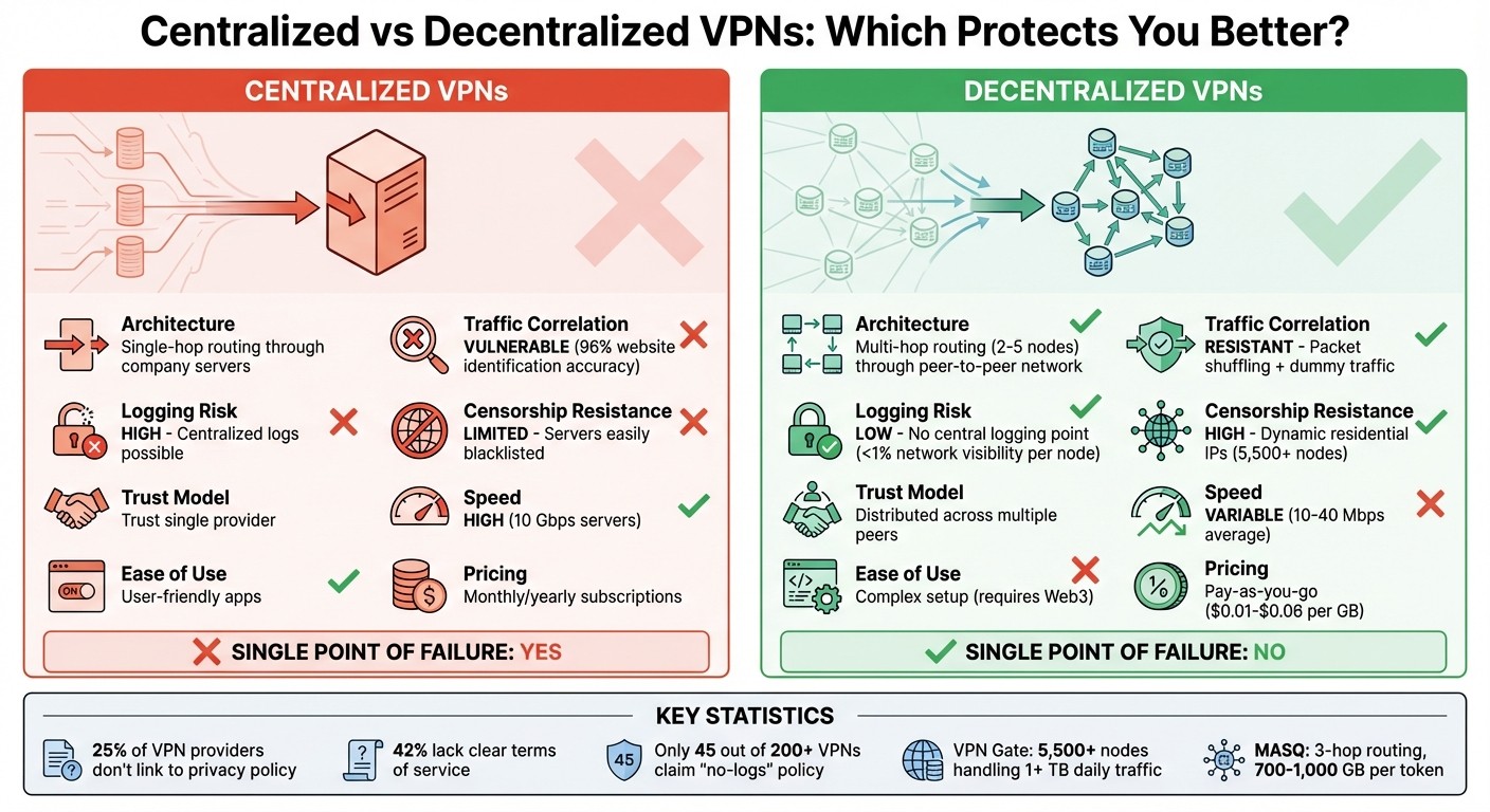 Centralized vs Decentralized VPNs: Security and Privacy Comparison