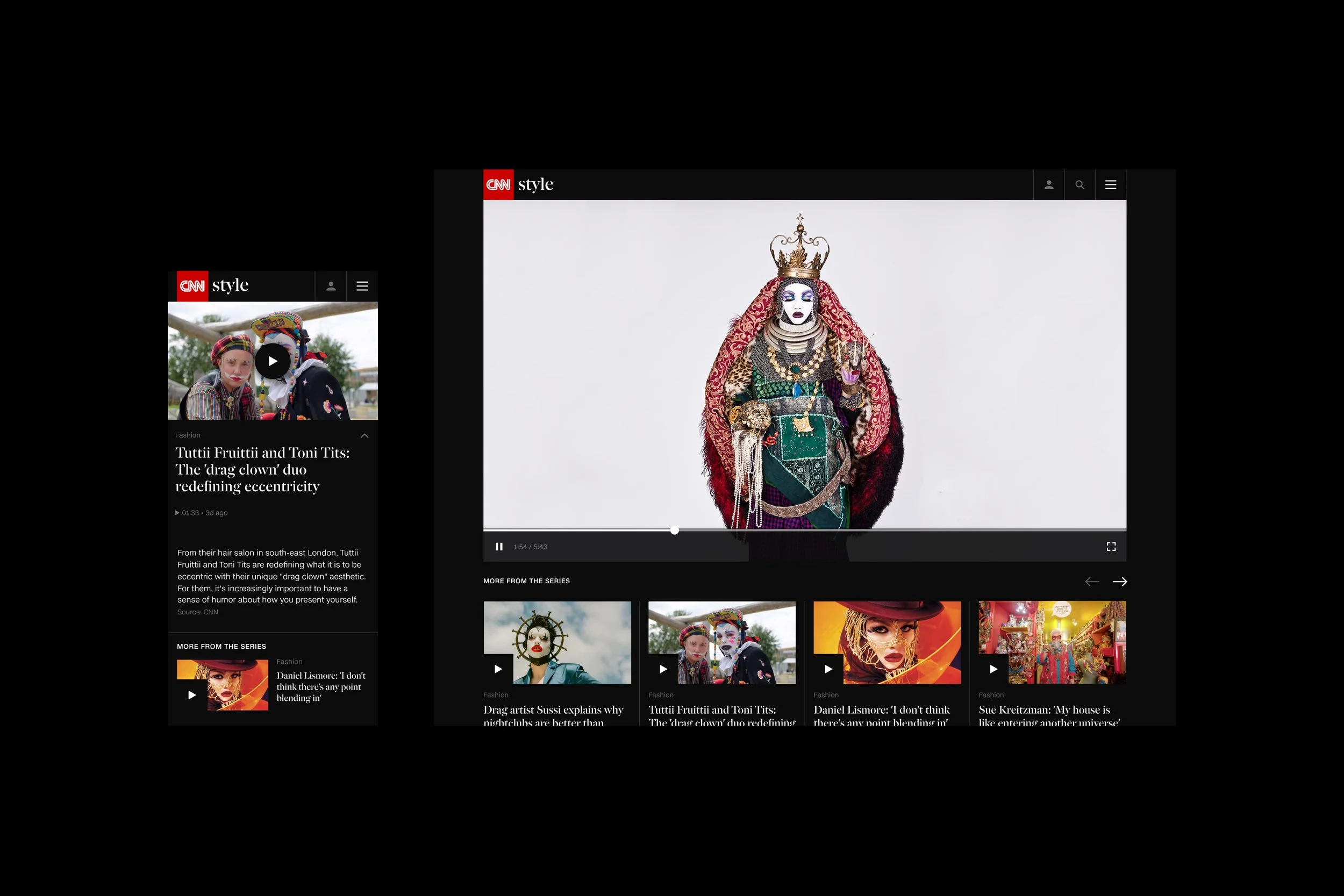 Website video gallery for CNN Style, a global fashion, art and design publication.