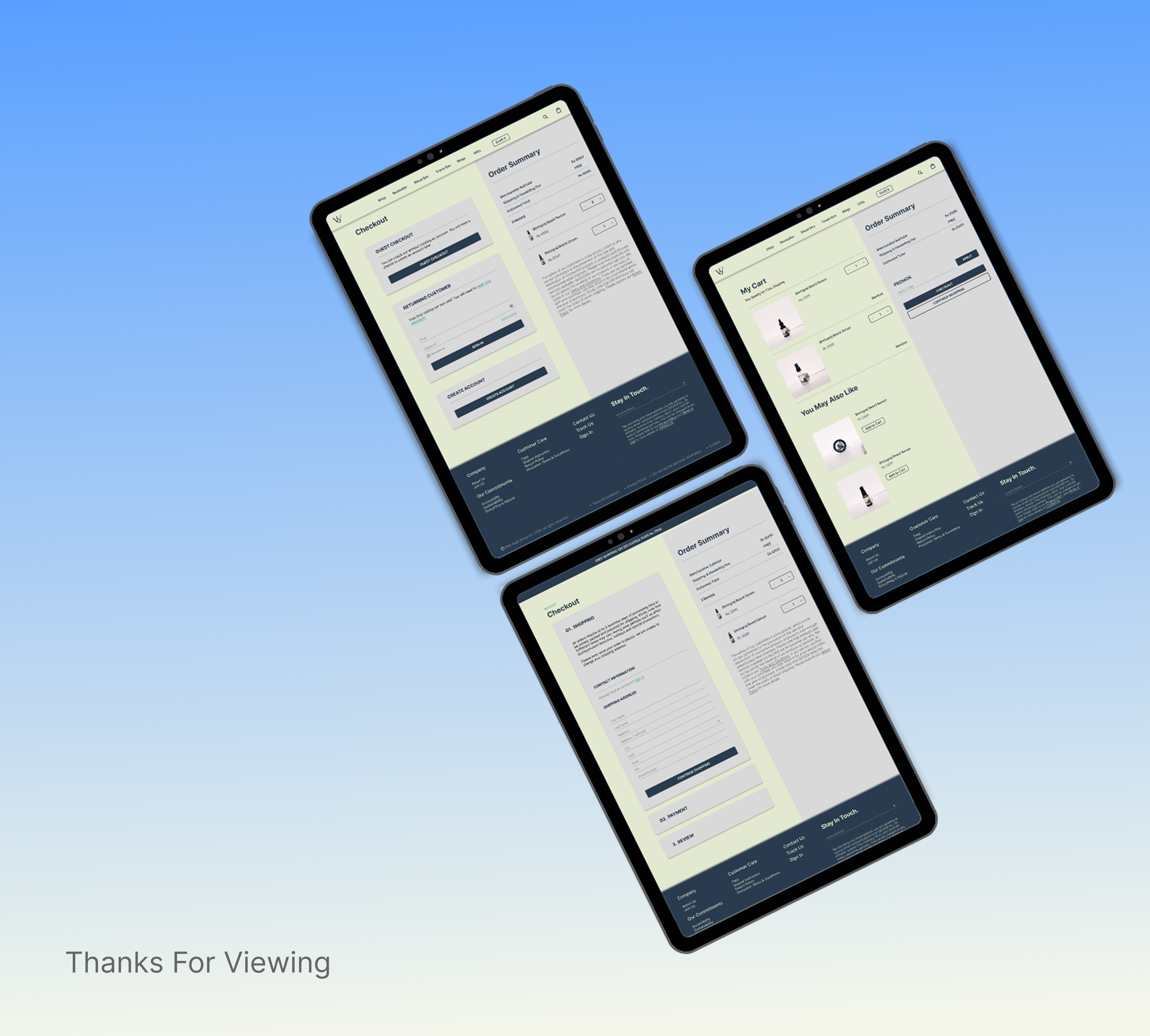 Cart to checkout pages design 