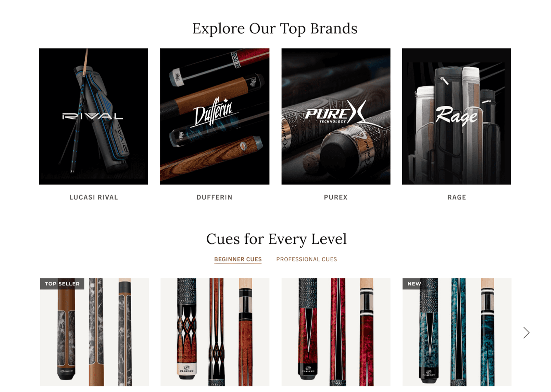 Featured categories section