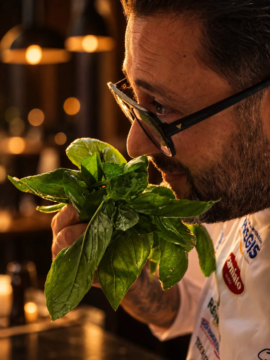 Cristiano with fresh basil