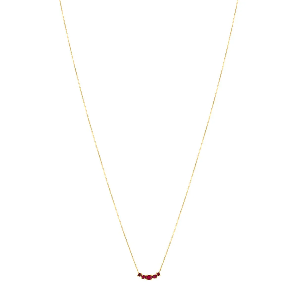 Collier en or jaune 375 serti de rubis