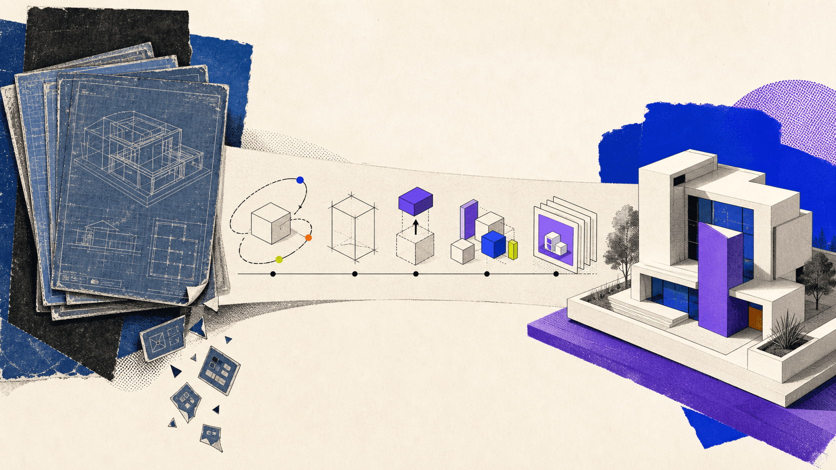 Older SketchUp concepts progressing into a current architectural modeling workflow.