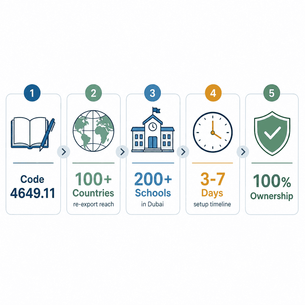 Infographic: Stationery Books & Magazines Wholesale Trading License in Dubai