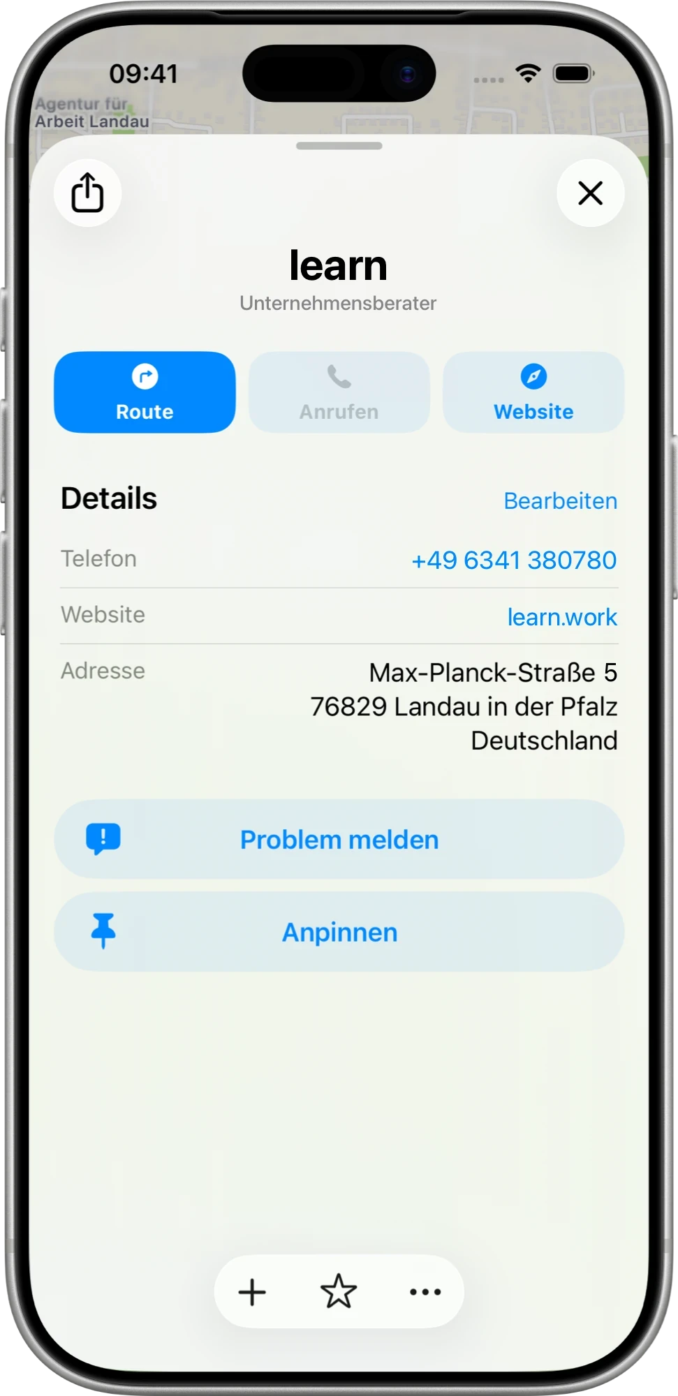 iPhone-Mockup Apple Maps Vorher