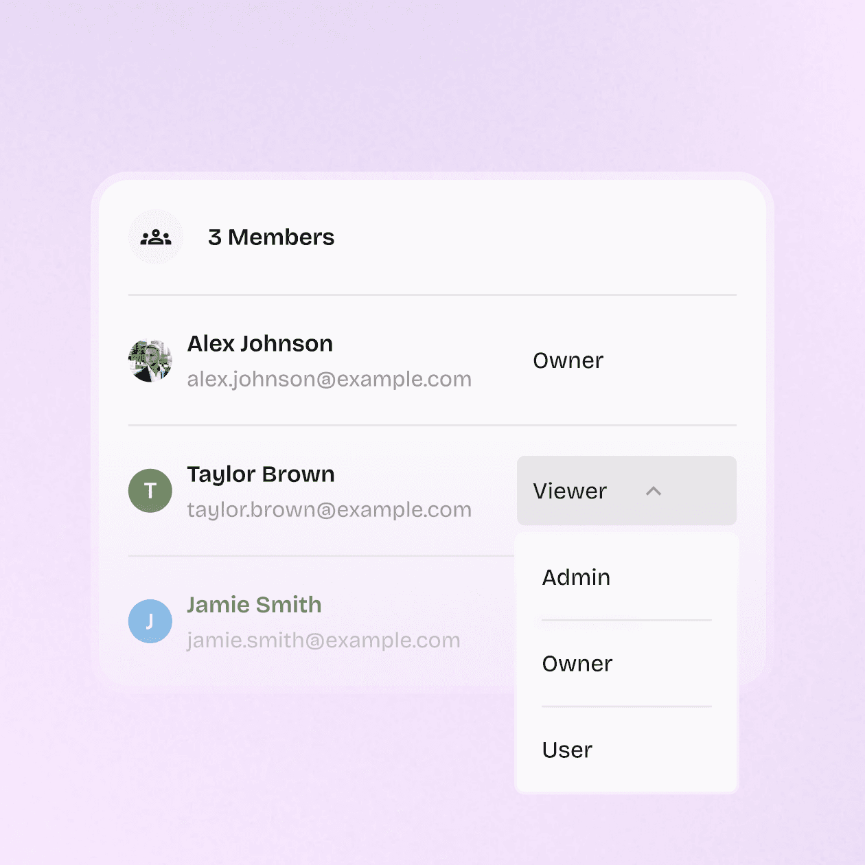 bcause Professional Foundation: Team management with flexible access rights – easily assign roles like Admin, Owner, and Viewer for family, team, or family office