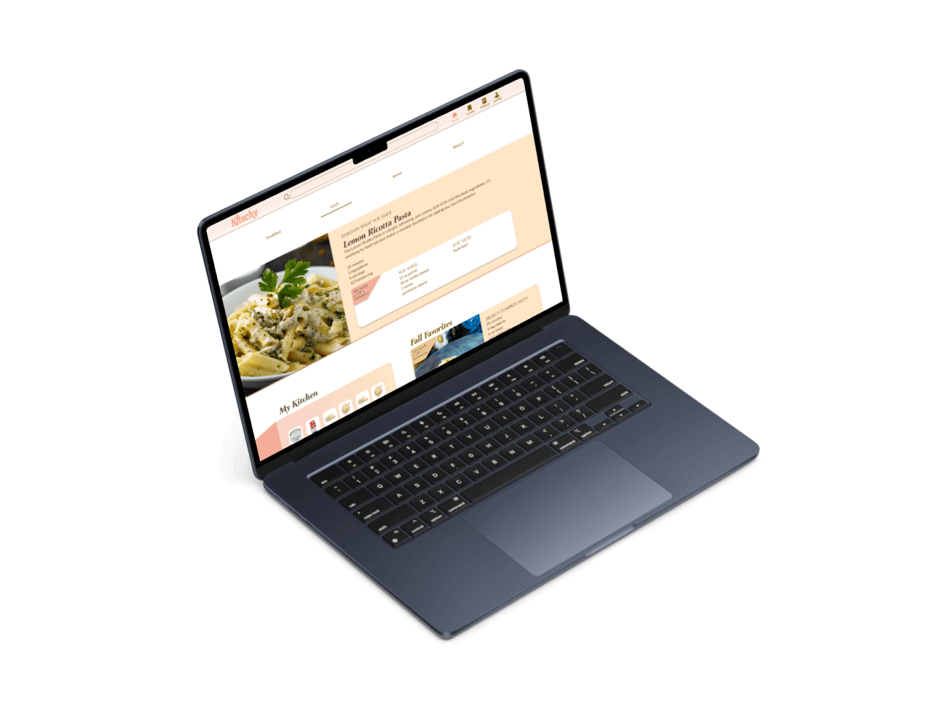 Kitschy home page mockup