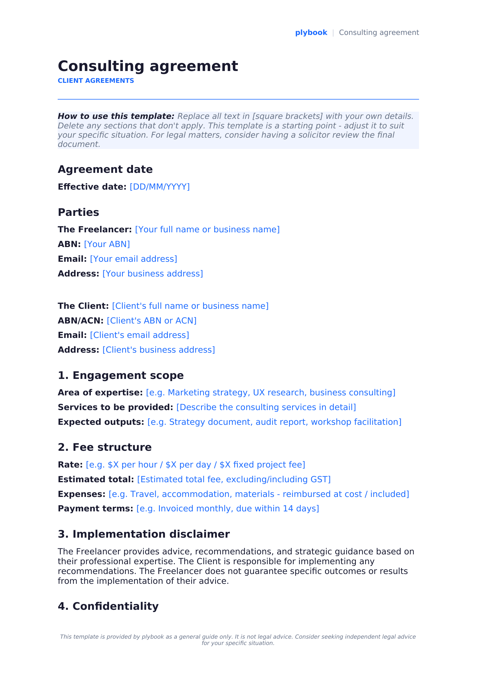 Consulting agreement