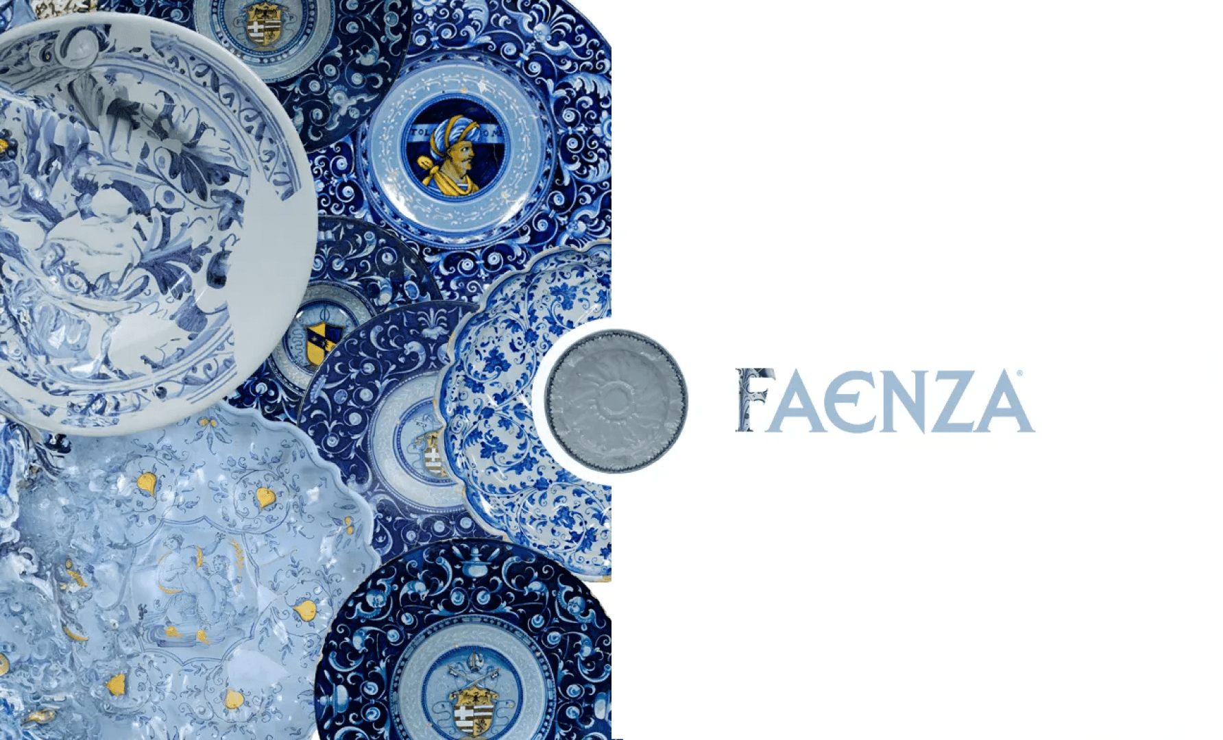 faenza città della ceramica city branding marchio con piatti cerimica di faenza
