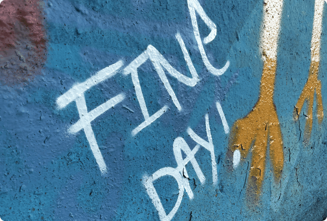 Fine Day name spray painted on a wall aberdeen