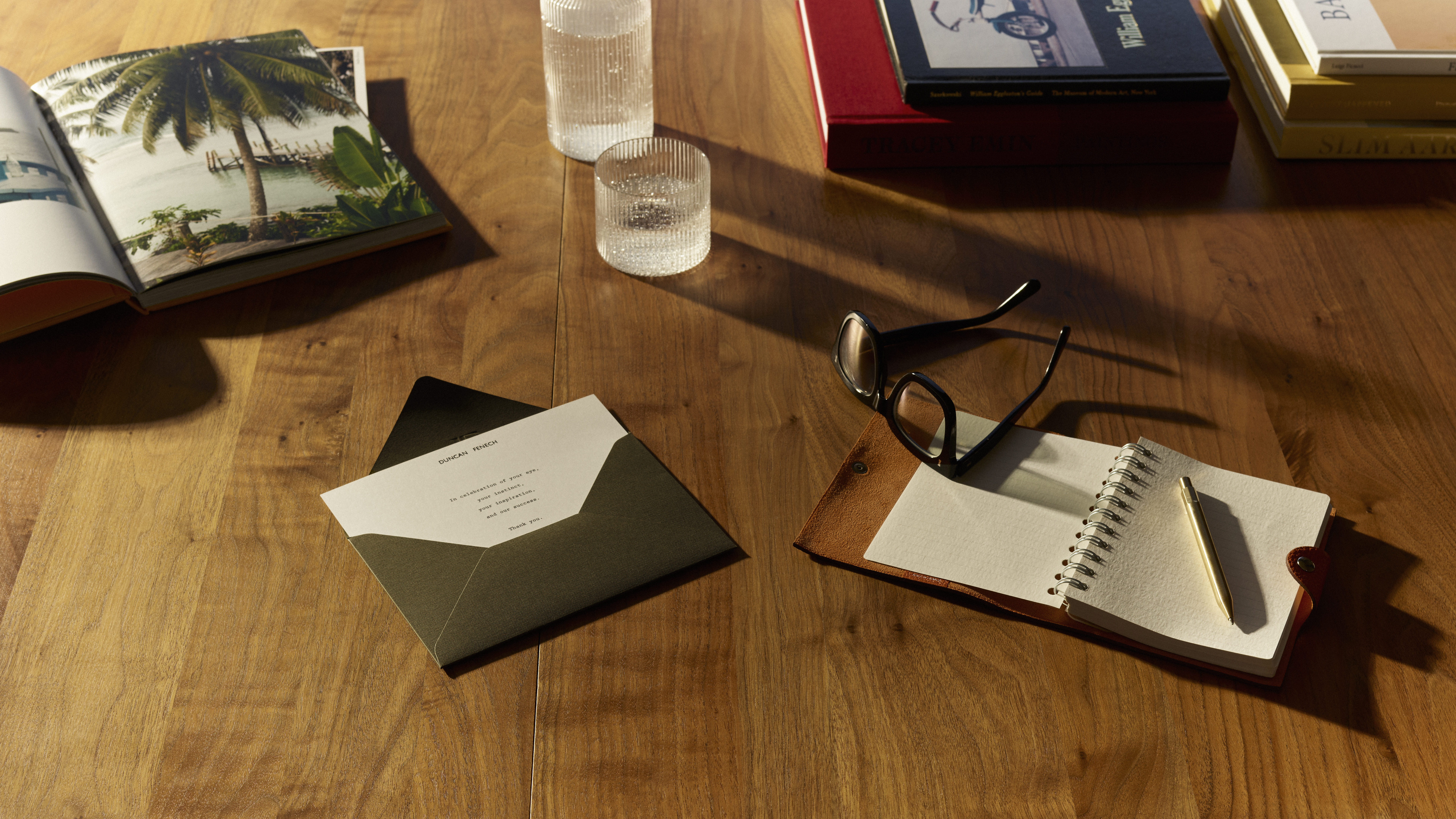 black and white image of the luxe bureau personalisation letter with a white glove
