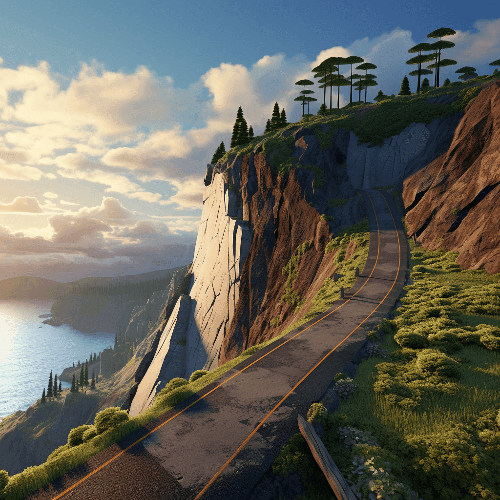 A dead end road on a cliff