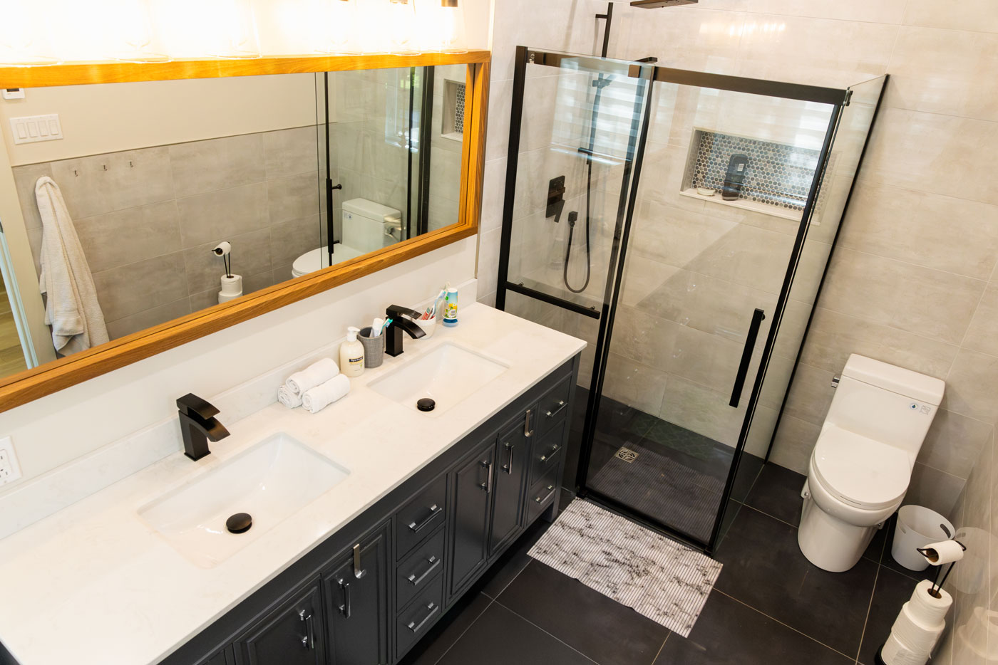 Modern bathroom with double sink