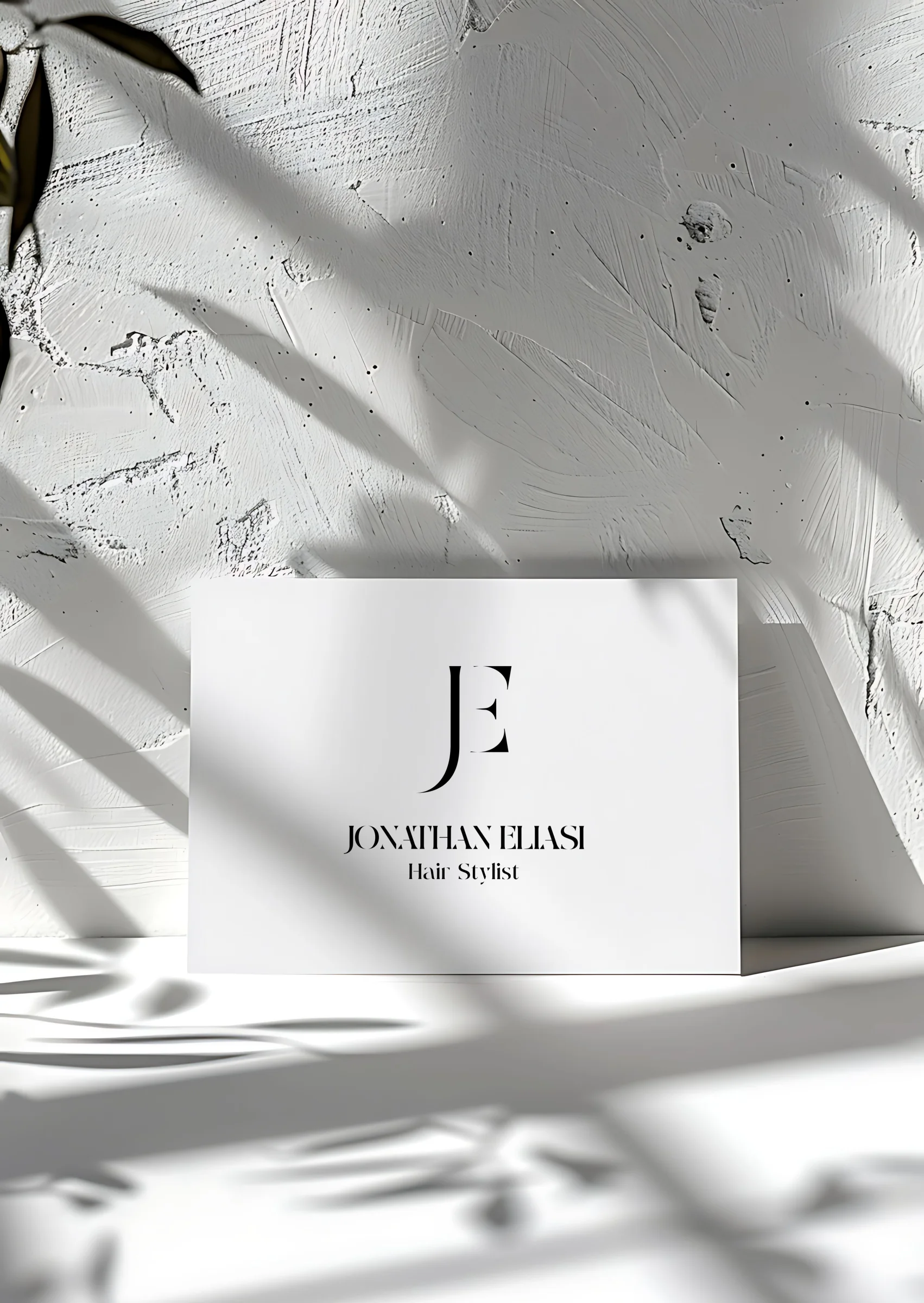 Jonathan Eliasi, white business card mockup