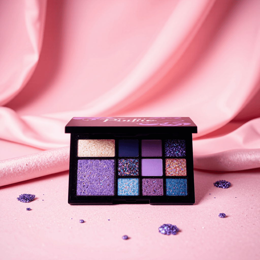 product photography of a palette of eyeshadow