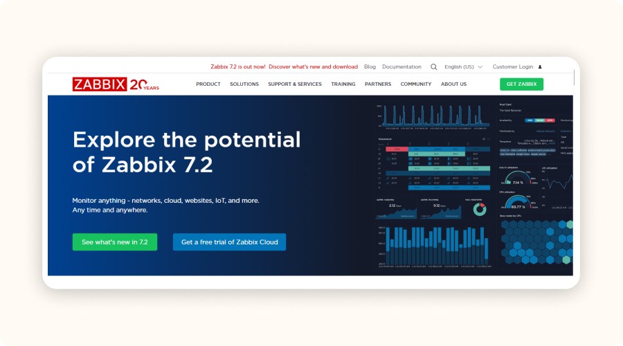 Zabbix’s homepage