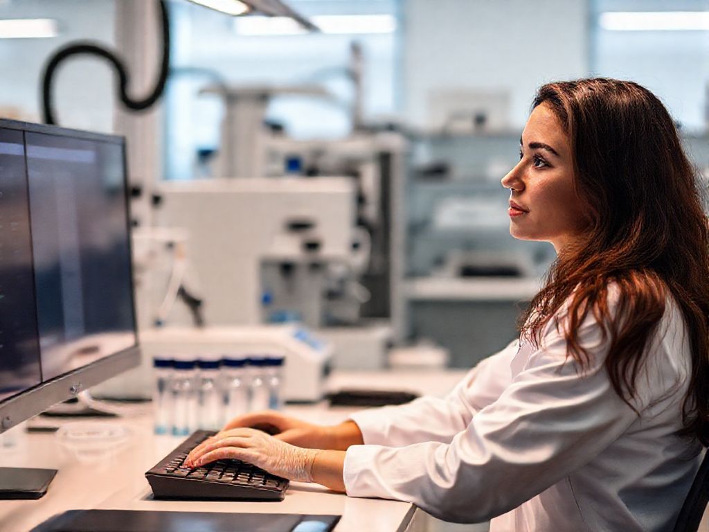 Scientist working in technology enabled lab