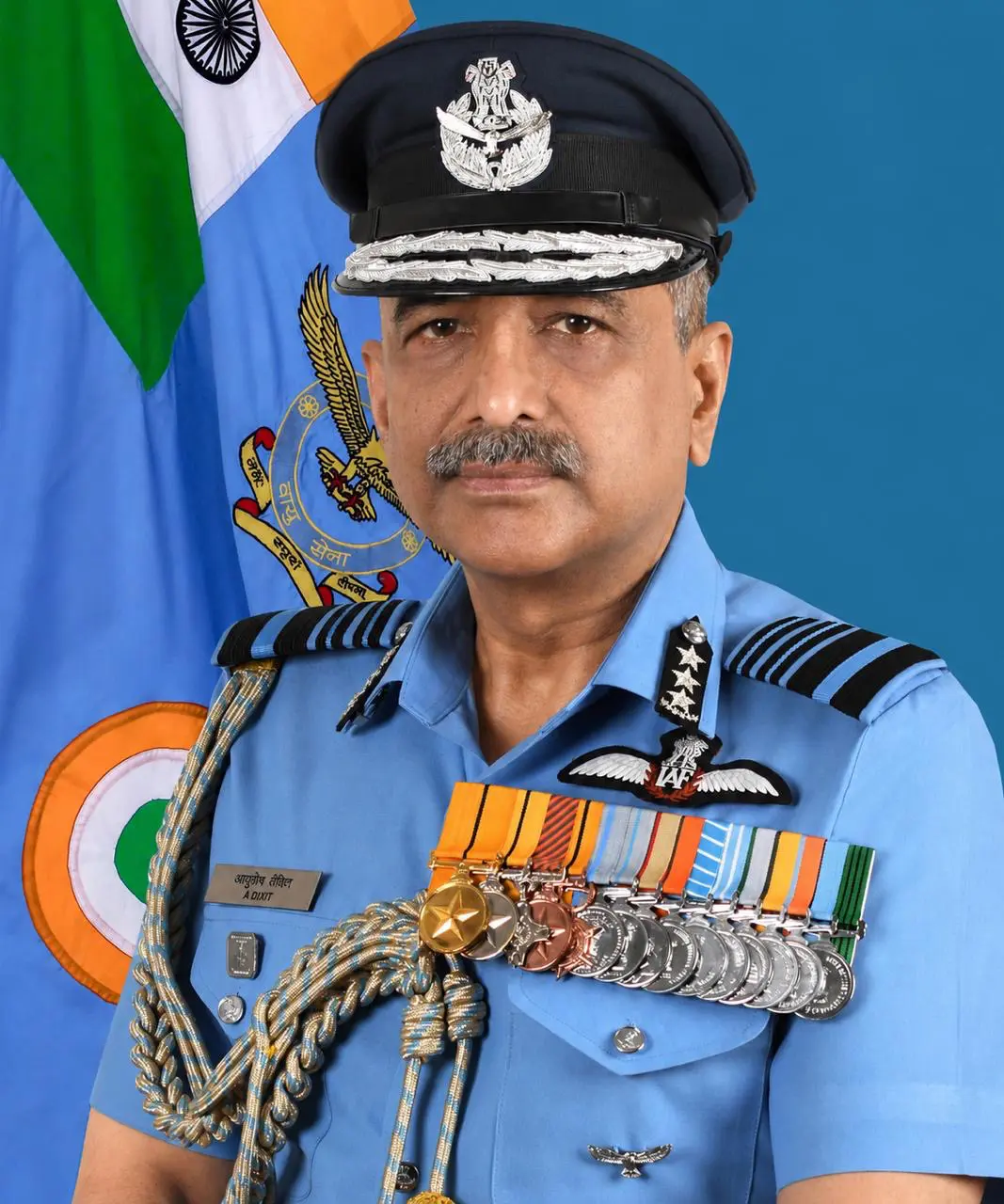 Official portrait of Air Marshal Ashutosh Dixit in Indian Air Force uniform