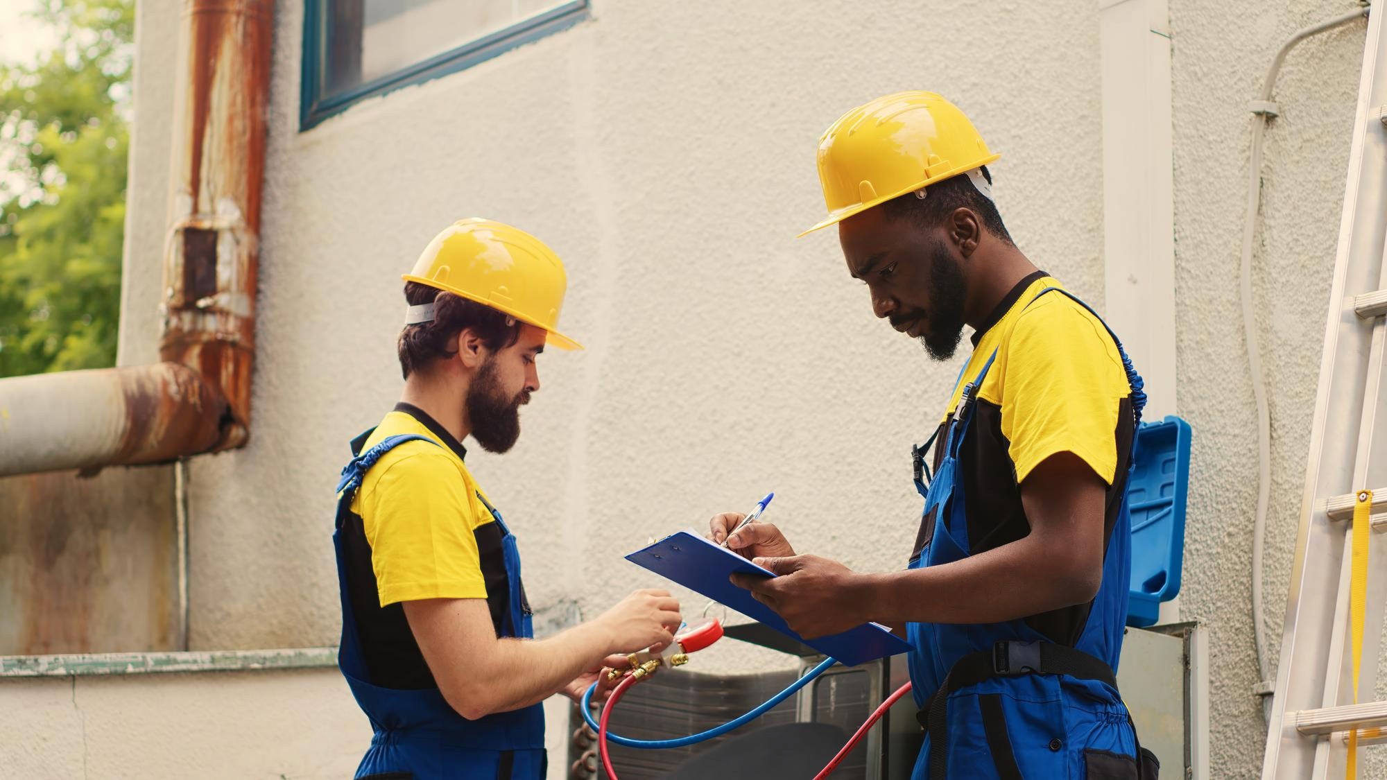 a man working on a wall with a screwdriver
