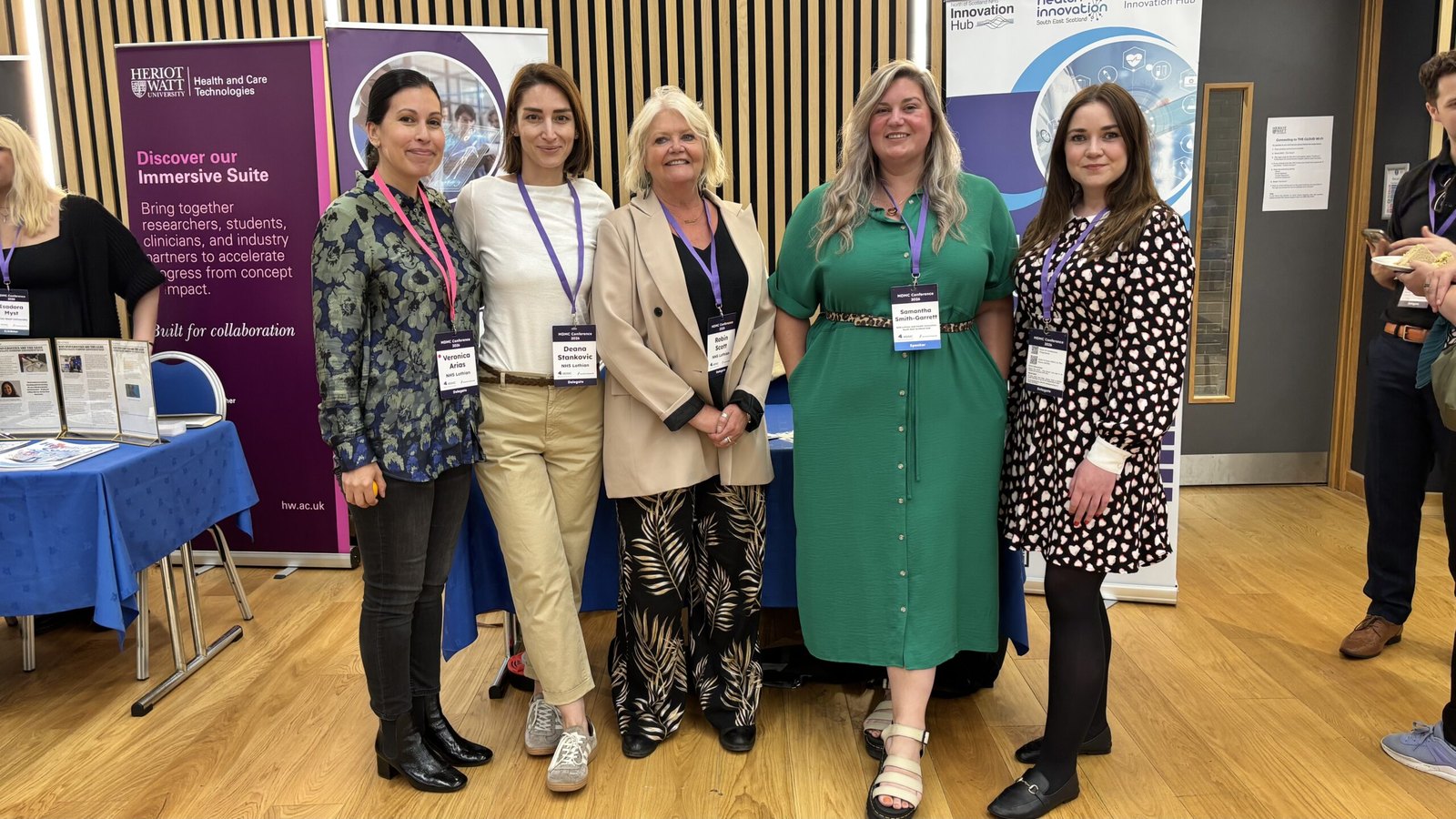 Veronica Arias, Deana Stankovic, Robin Scott, Samantha Smith-Garrett and Kathleen Scullion of the HISES Lothian team at the conference