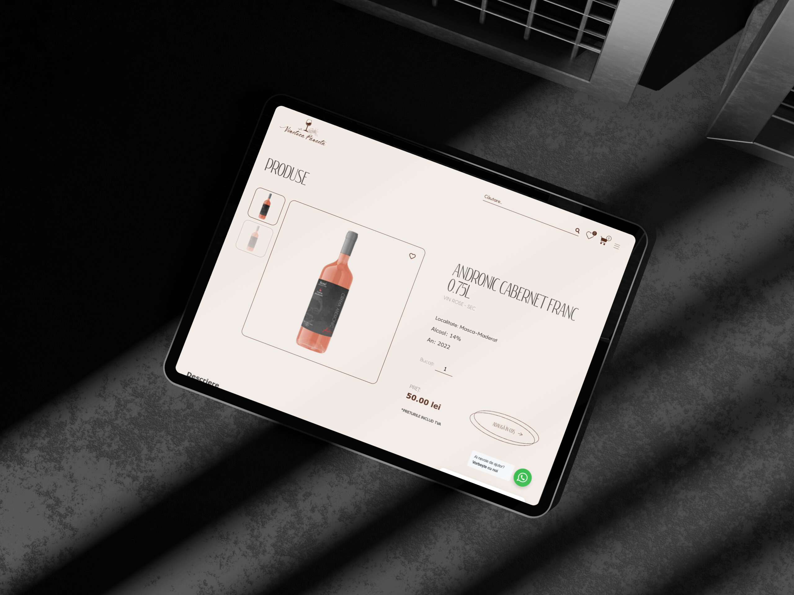 Mockup E-commerce Wine