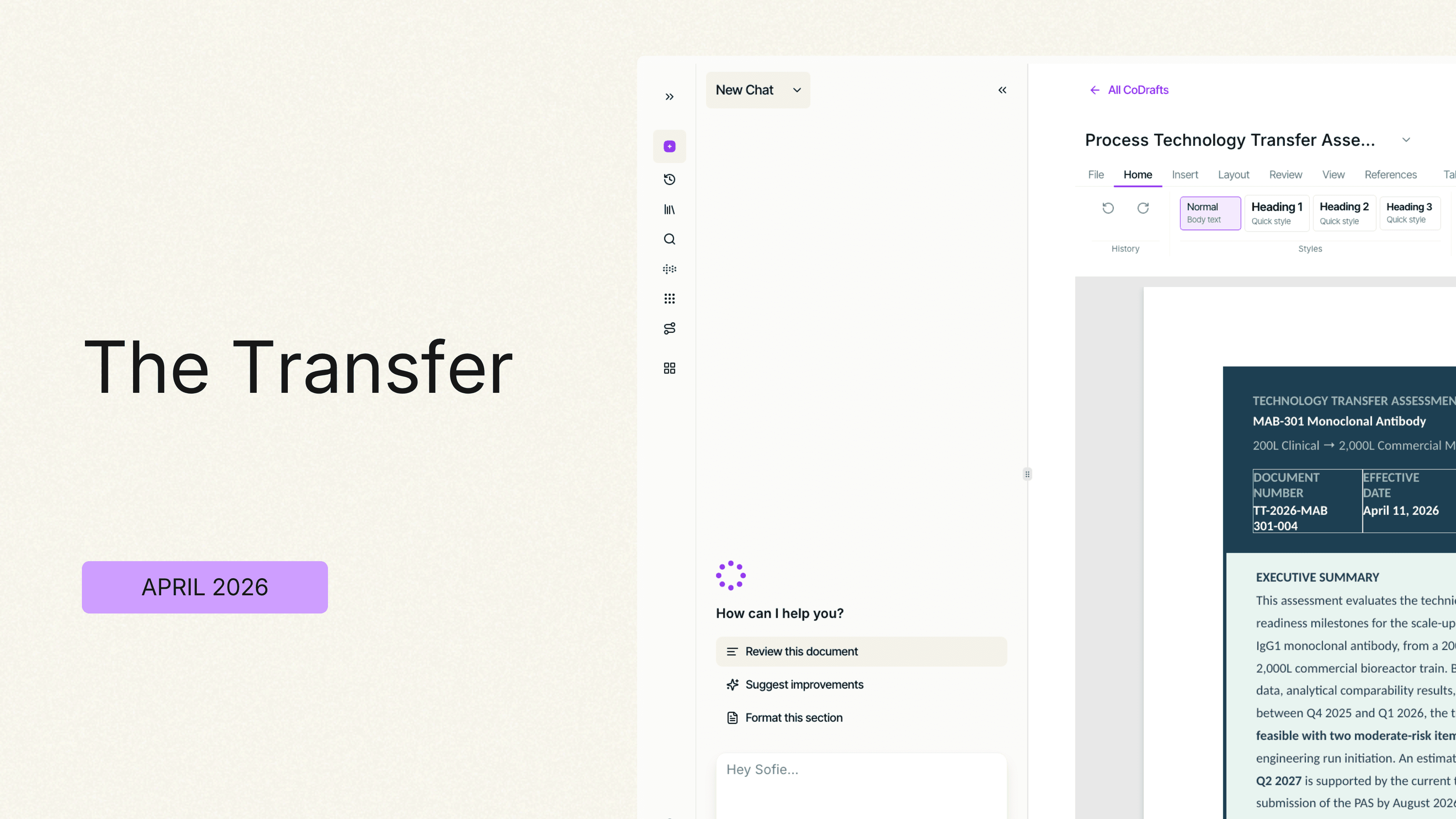 The Transfer, April