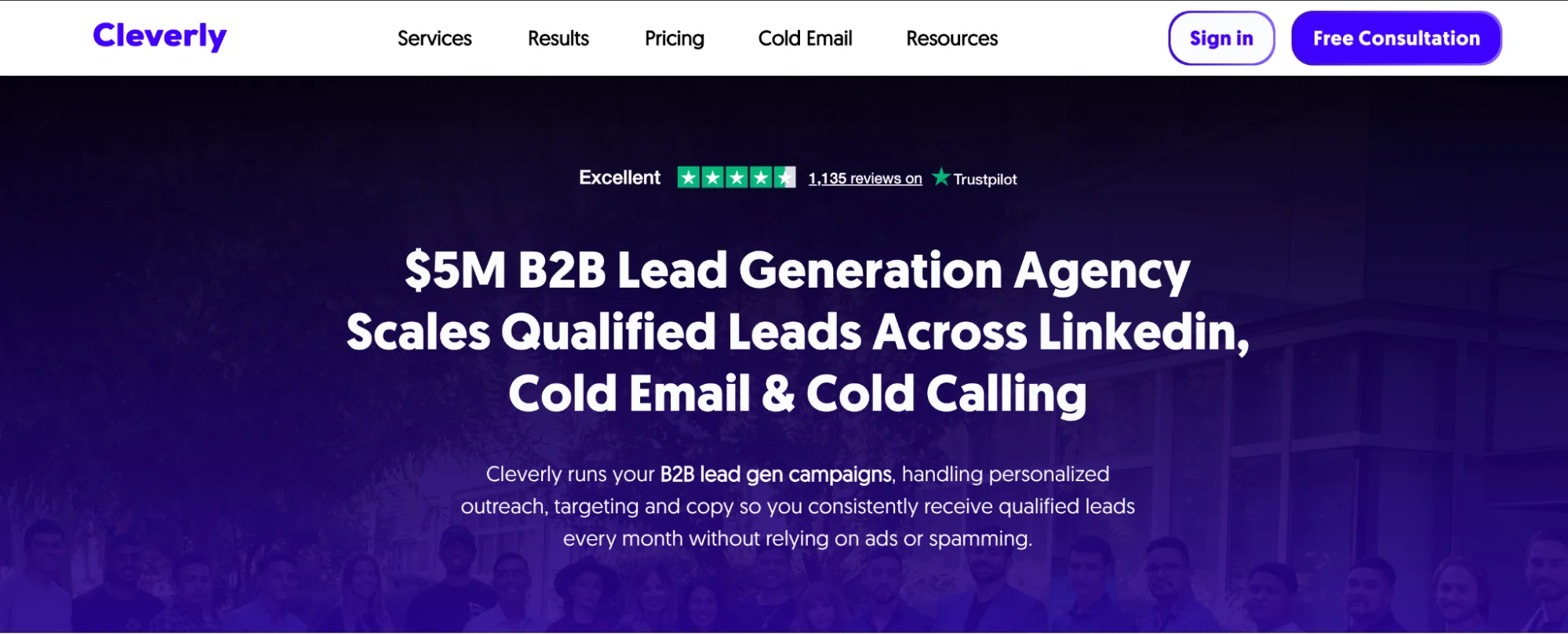 Cleverly homepage: LinkedIn-led B2B lead generation agency