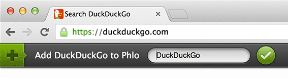 Phlo Assistant Add OpenSearch DuckDuckGo