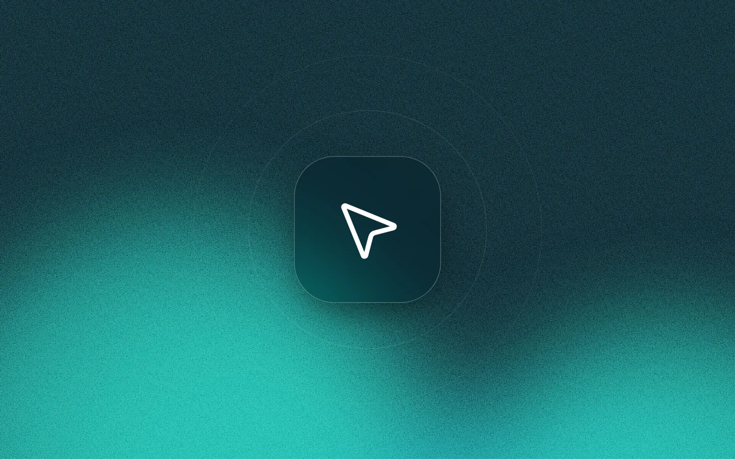 Pointer icon on a grainy ocean-to-mint gradient