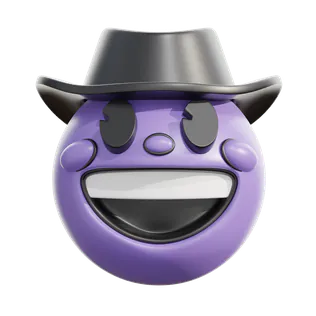 Free 3D cowboy hat face icon